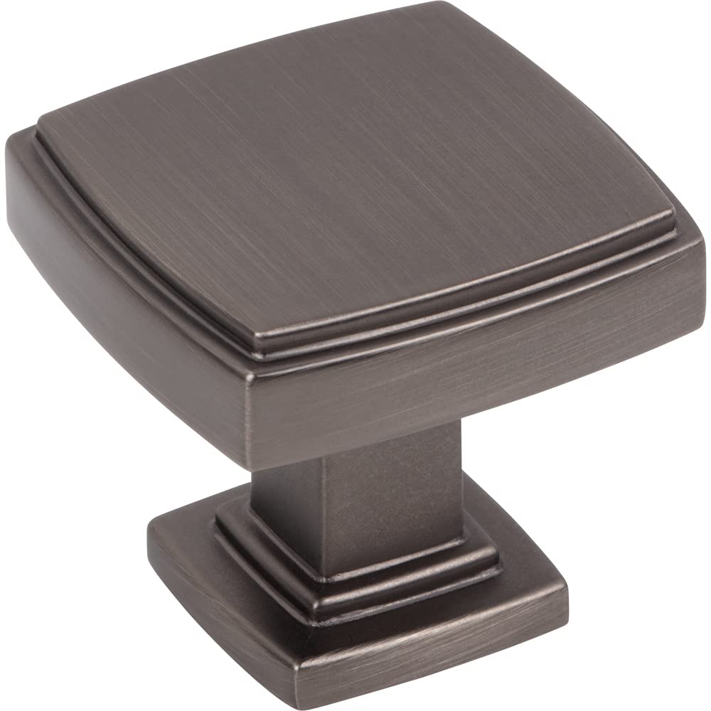 Jeffrey Alexander 141BNBDL 1-1/4" Overall Length Brushed Pewter Square Renzo Cabinet Knob