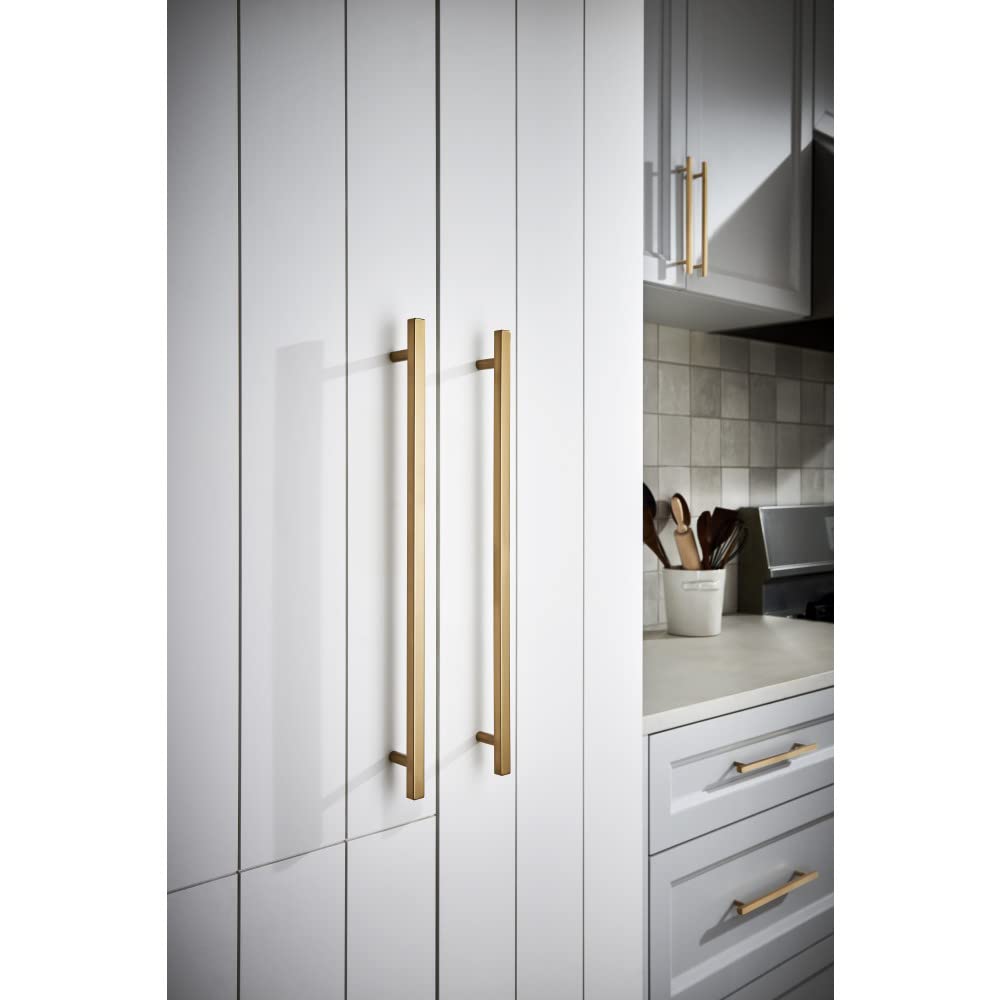 Jeffrey Alexander 845-12SBZ 12" Center-to-Center Satin Bronze Square Dominique Appliance Handle