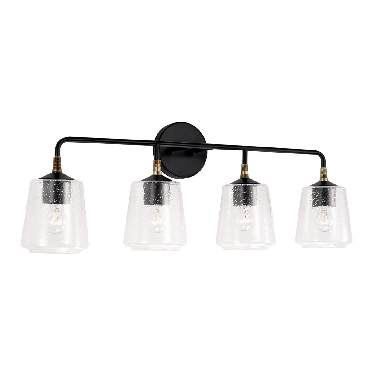 Capital Lighting 145641KB-530 Amara 4 Light Vanity Matte Black with Brass