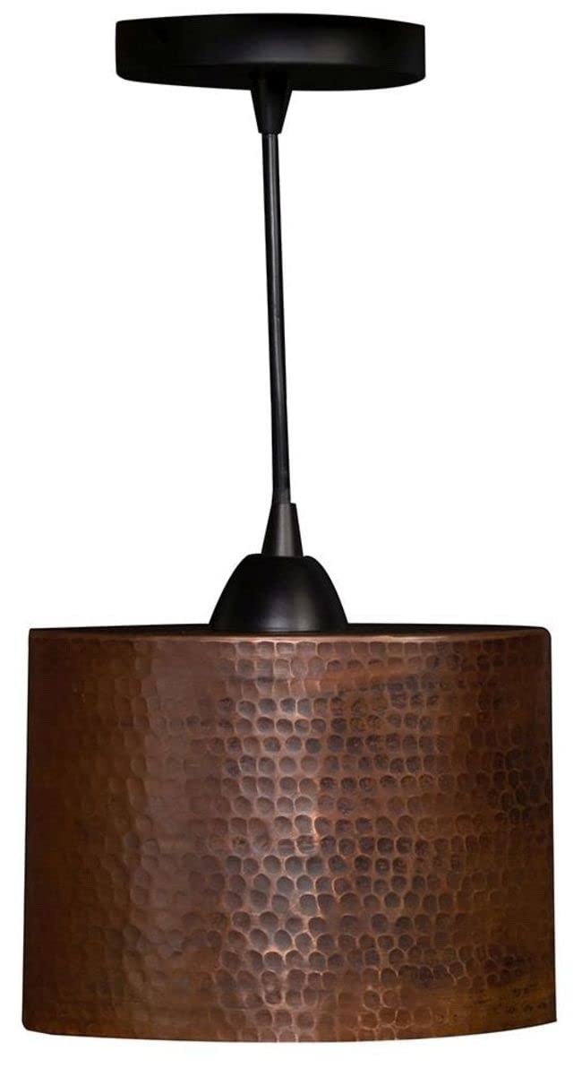 Premier Copper Products Hand Hammered Copper 8" Oval Cylinder Pendant Light