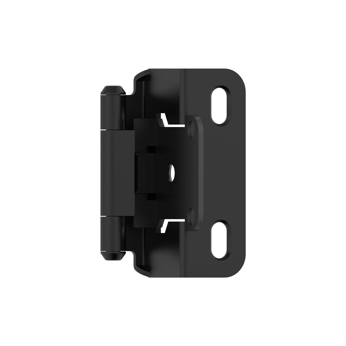 Amerock Cabinet Hinge 1/2 inch (13 mm) Overlay Hinge Matte Black 2 Pack Self-Closing Hinge Partial Wrap Hinge Cabinet Door Hinge
