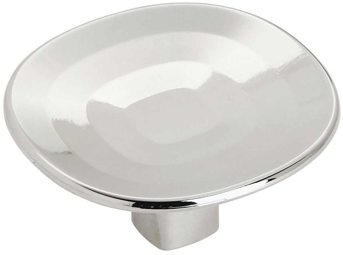 Amerock Cabinet Knob Polished Nickel 1-9/16 inch (40 mm) Diameter Concentric 1 Pack Drawer Knob Cabinet Hardware