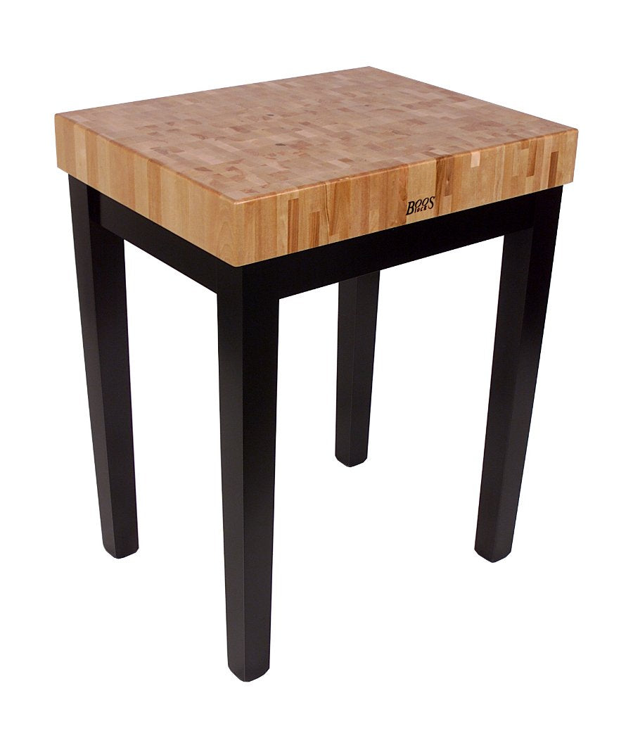 John Boos CU-CB3024-CG 30"L x24"D Chef's Block - 4" End-Grain Maple Butcher Block, 36" Tall, Clover Green Base