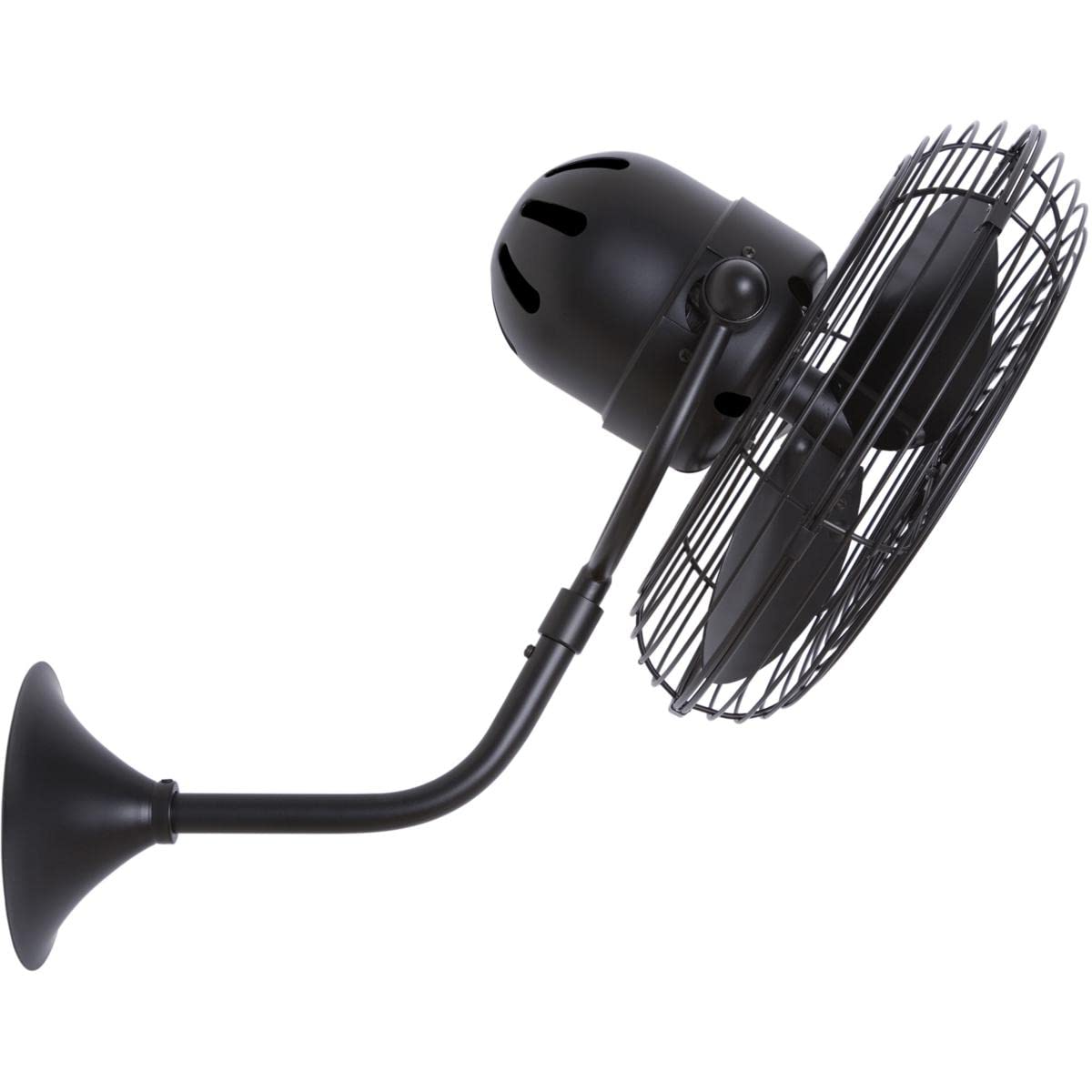 Matthews Fan MP-BK-MTL Michelle Parede vintage style wall fan in matte black finish.