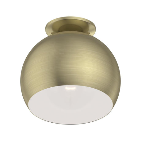 Livex Lighting 40800-01 Piedmont 1 Light 10 inch Antique Brass Flush Mount Ceiling Light