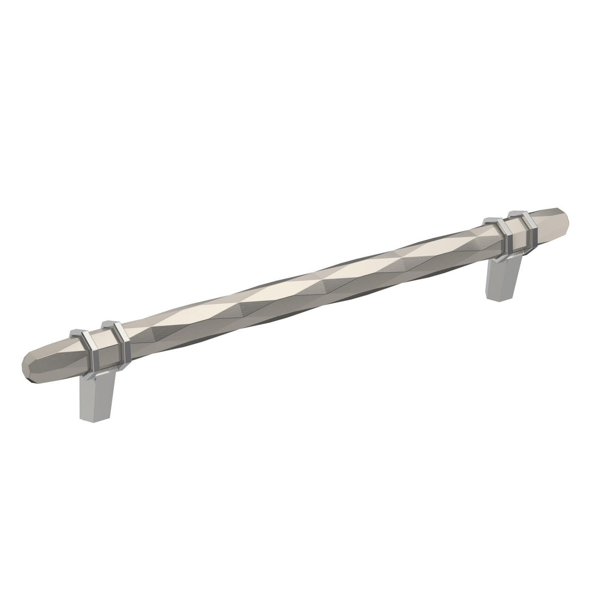 Amerock Cabinet Pull Satin Nickel/Polished Chrome 8 inch (203 mm) Center-to-Center London 1 Pack Drawer Pull Drawer Handle Cabinet Hardware