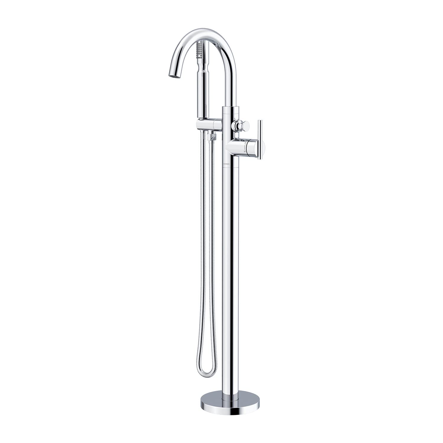 Gerber D300558T Chrome Contemporary Floor Mount Tub Filler Trim Kit With Handshower