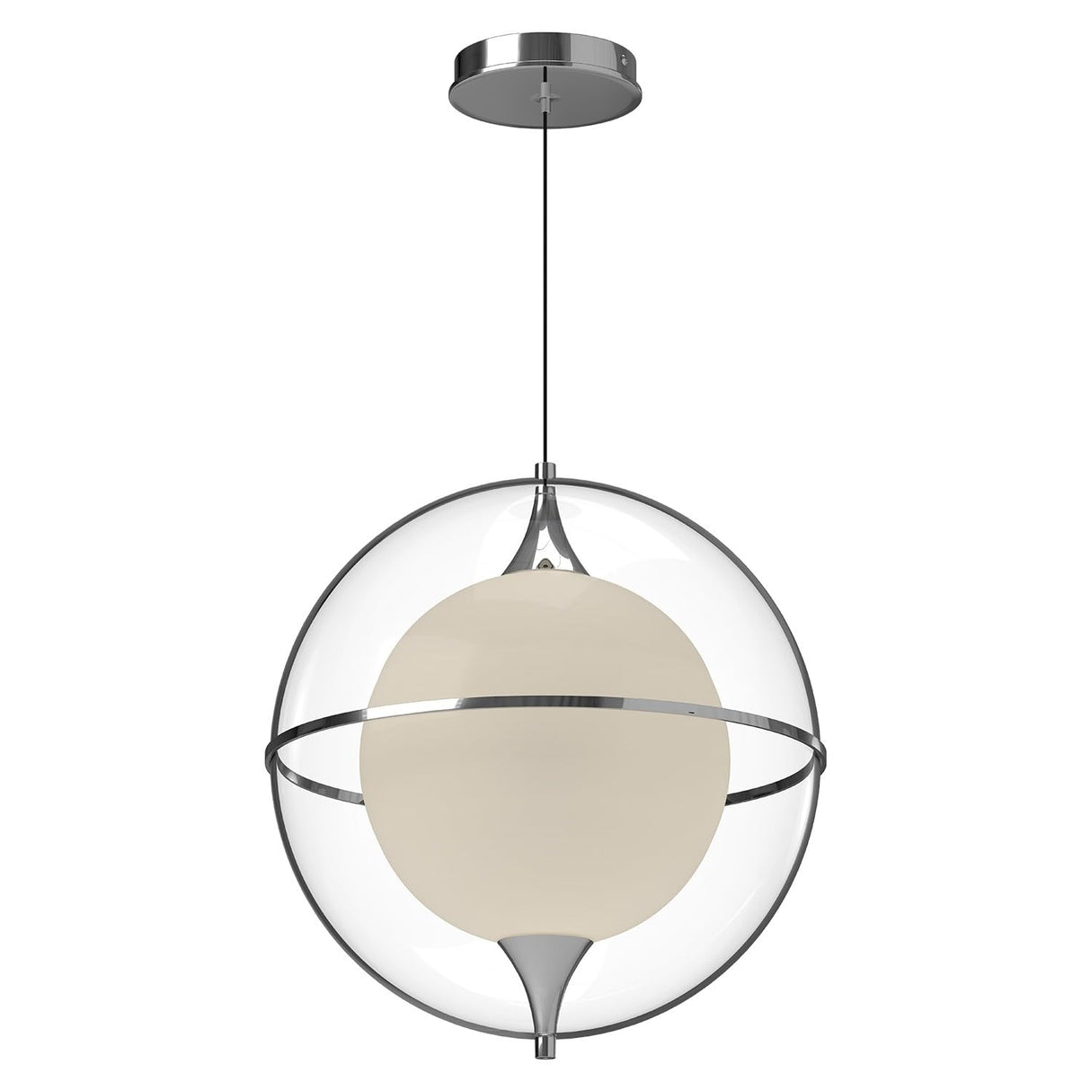 Kuzco PD76716-CH ARIES 16" PENDANT CHROME 120" WIRE 120V TRIAC/ELV LED 3000K 90CRI 21W