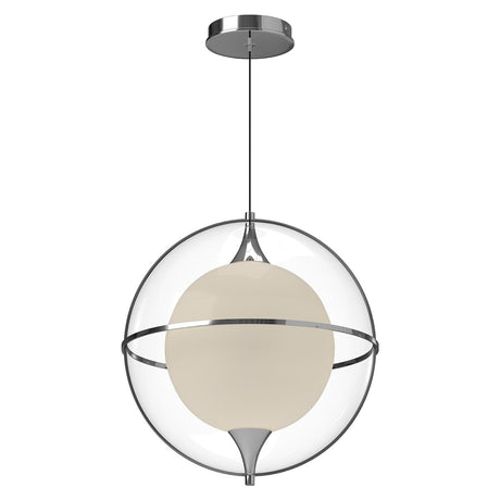 Kuzco PD76716-CH ARIES 16" PENDANT CHROME 120" WIRE 120V TRIAC/ELV LED 3000K 90CRI 21W