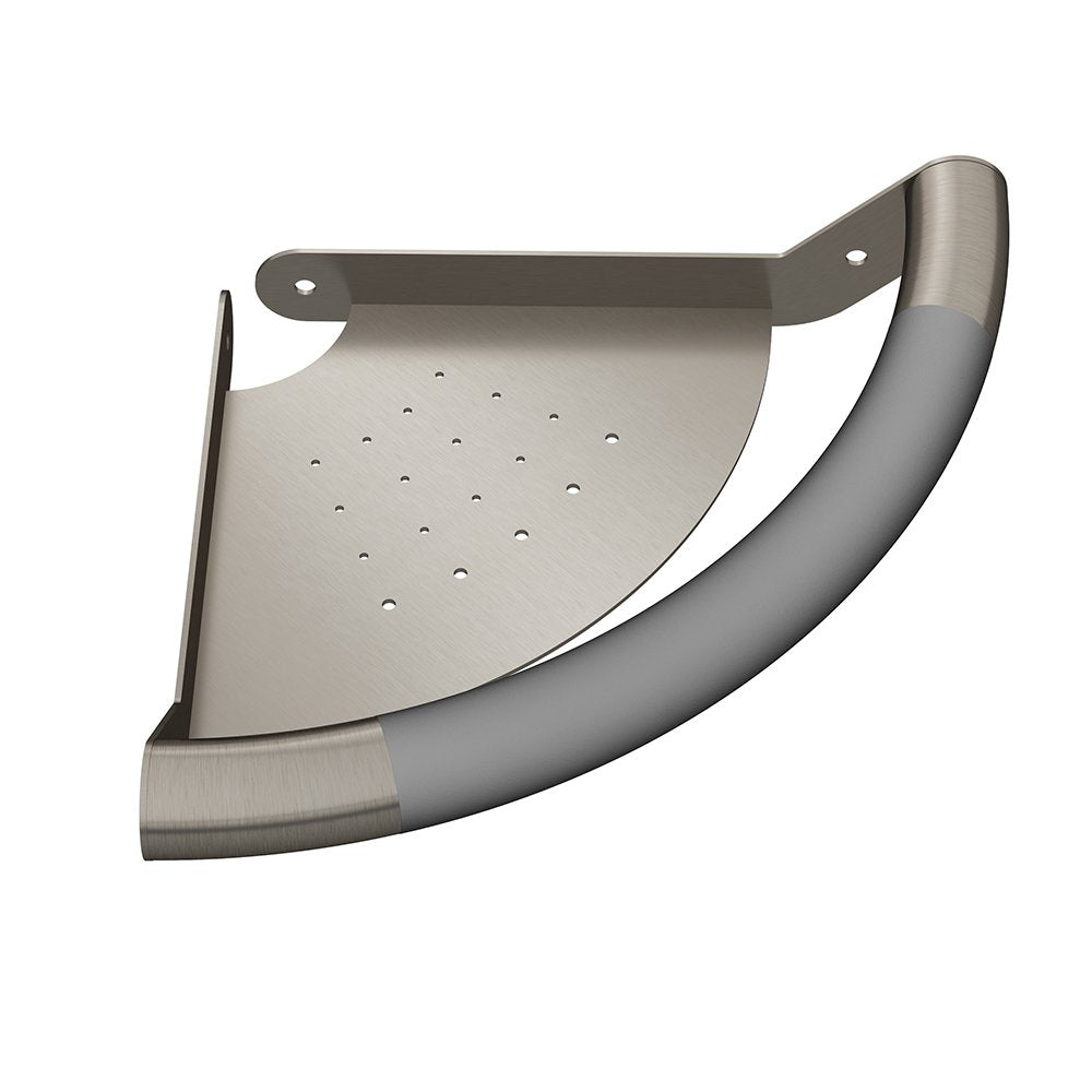 PULSE ShowerSpas 4003-SSB ErgoCornerBar Shelf, ADA Compliant, Soft-Grip, Brushed Stainless Steel