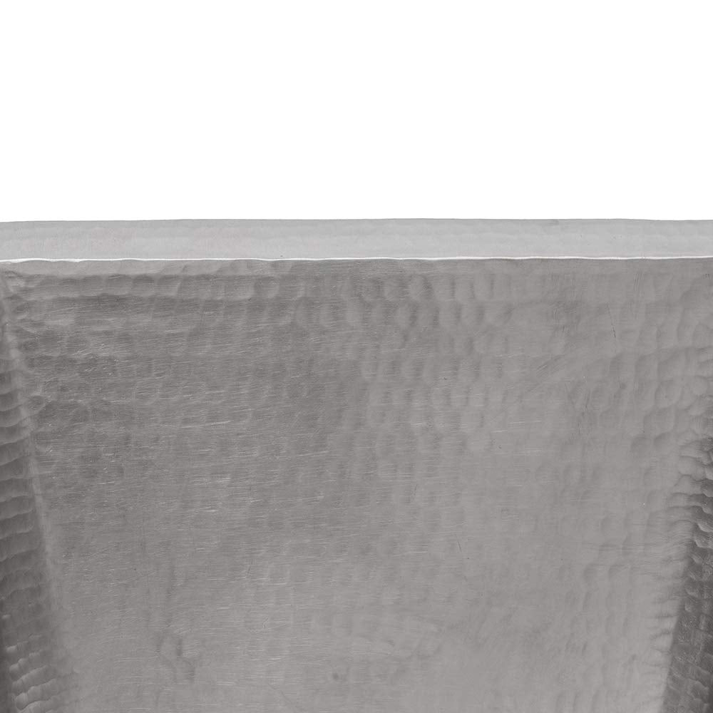 Premier Copper Products BRECEN2 17-Inch Rectangle Copper Bar Sink w/ 2-Inch Drain Opening, Nickel