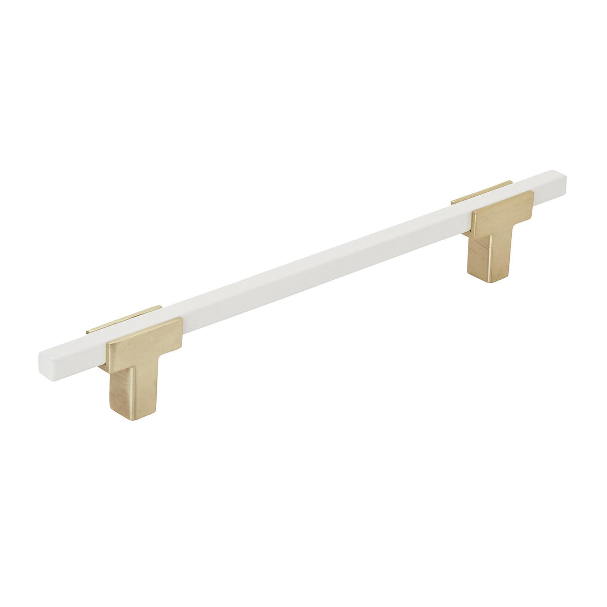 Amerock Cabinet Pull Brushed Gold/White 6-5/16 inch (160 mm) Center to Center Urbanite 1 Pack Drawer Pull Drawer Handle Cabinet Hardware