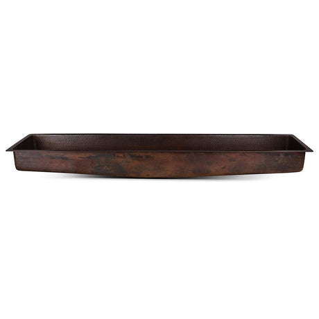 Premier Copper Products LREC60DB 60-Inch Rectangle Under Counter Hammered Copper Bathroom Sink