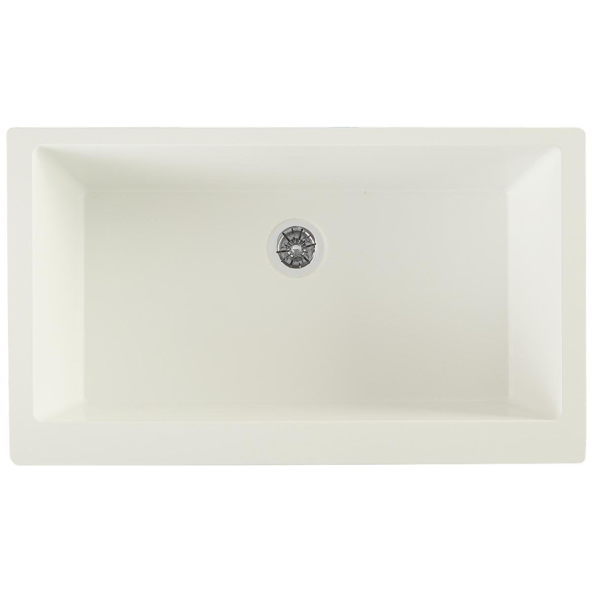 Elkay ELXUFP3620RT0 Quartz Luxe Single Bowl Farmhouse Sink with Perfect Drain, Ricotta