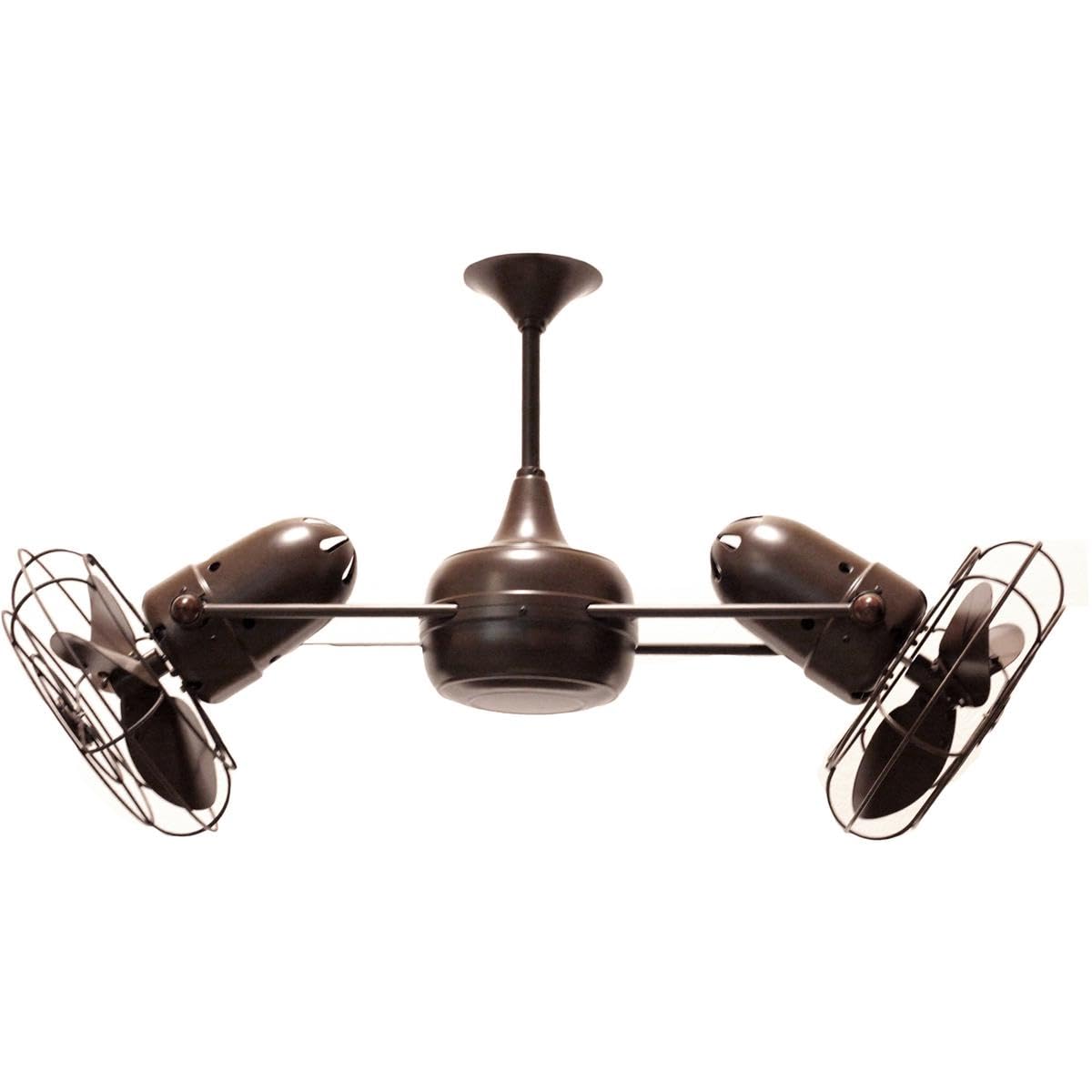 Matthews Fan DD-BZZT-MTL Duplo Dinamico 360” rotational dual head ceiling fan in Bronzette finish with metal blades.