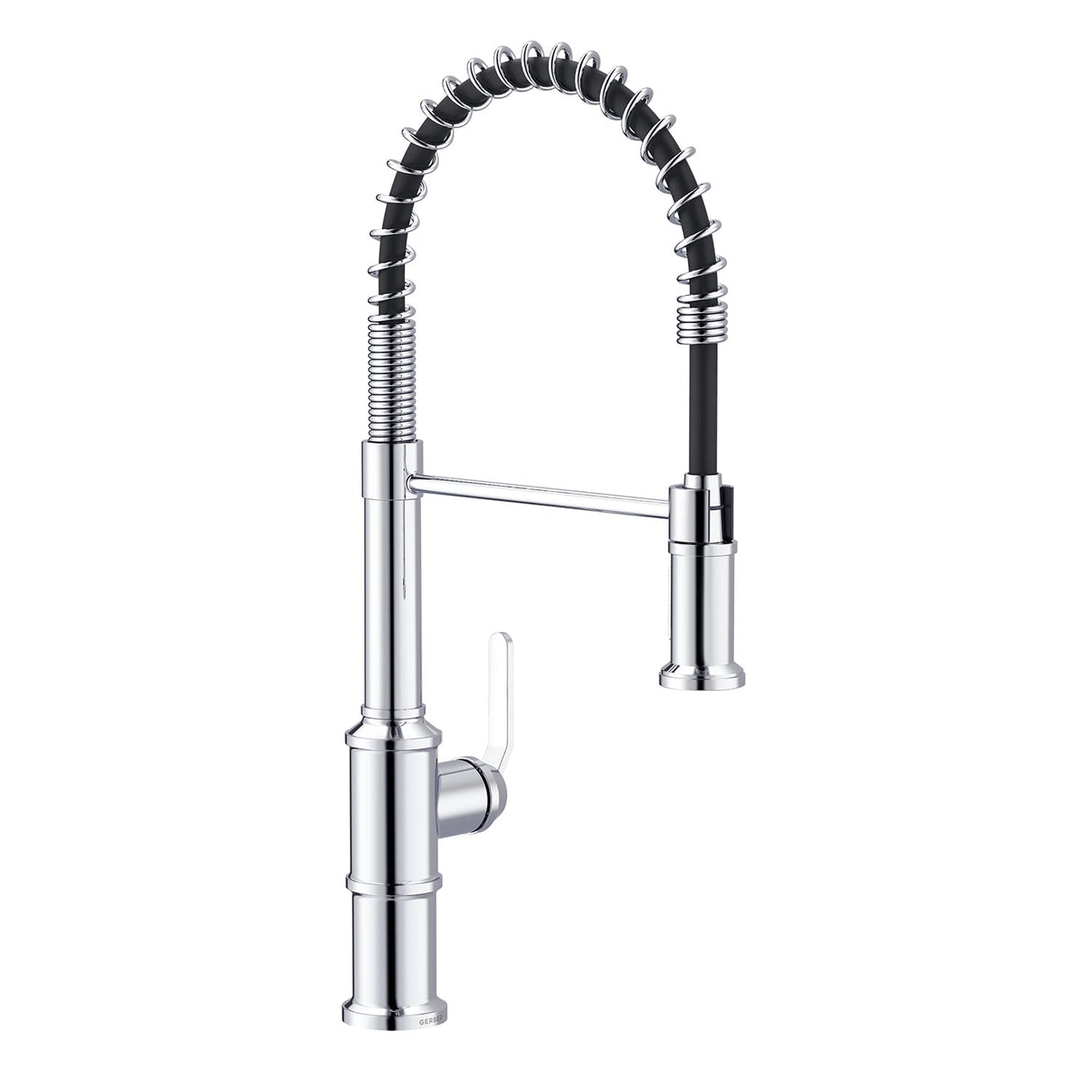 Gerber D455237 Chrome Kinzie Pre-rinse Single Handle Spring Spout Kitchen Faucet