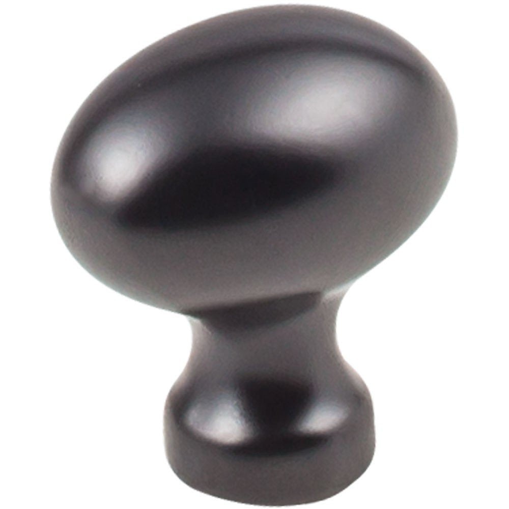 Jeffrey Alexander 3990-BLK 1-3/16" Overall Length Matte Black Football Bordeaux Cabinet Knob