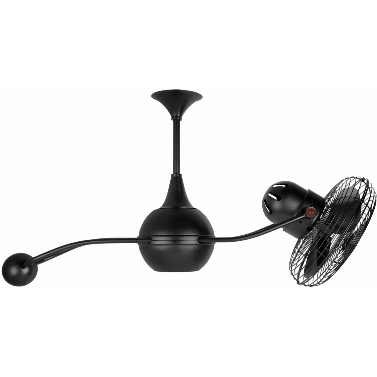 Matthews Fan B2K-BK-MTL Brisa 360° counterweight rotational ceiling fan in Matte Black finish with metal blades.