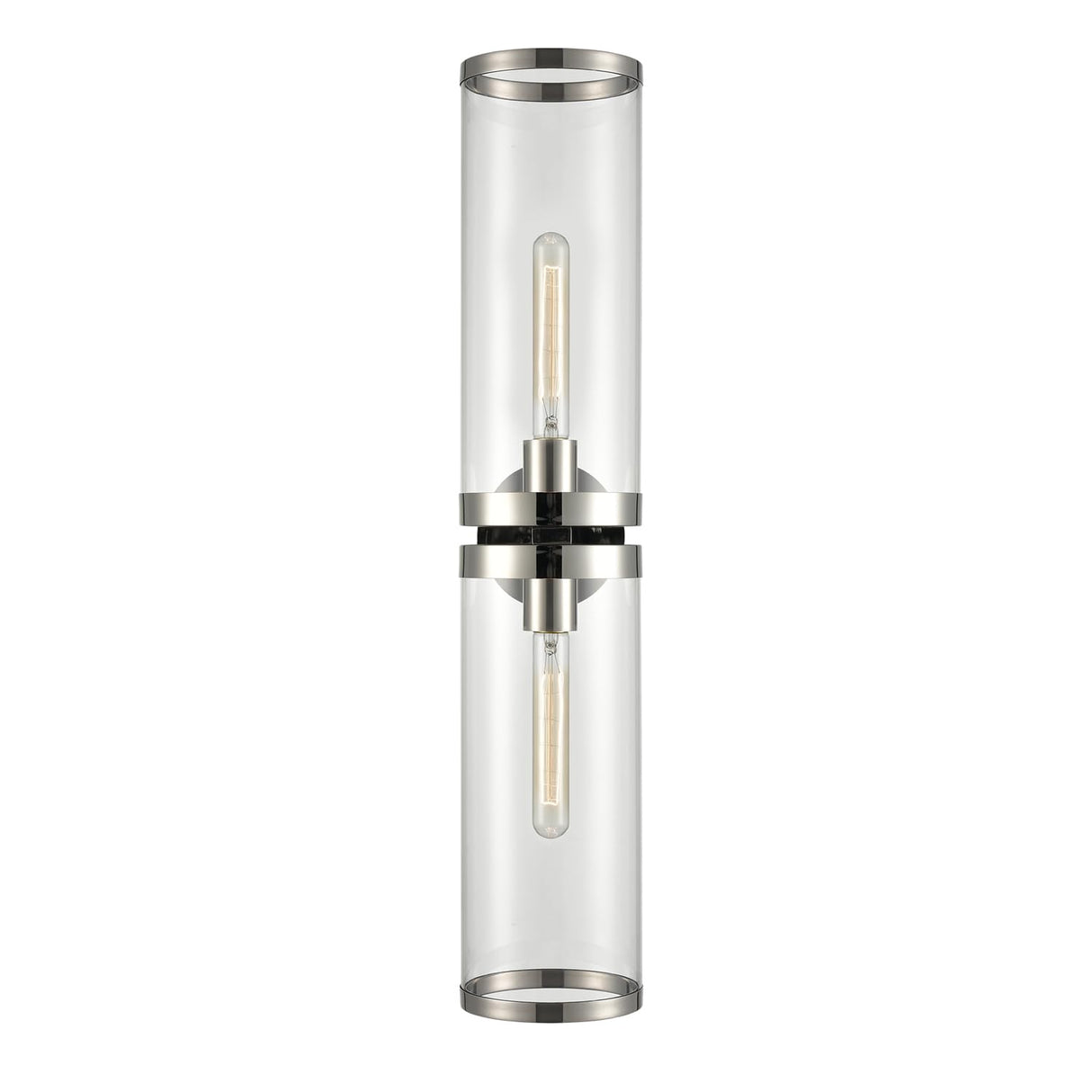 Alora WV311602PNCG REVOLVE II WALL VANITY 2 LIGHT POLISHED NICKEL CLEAR GLASS