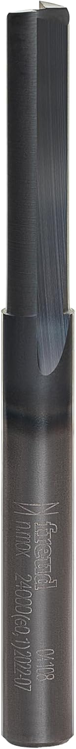 Freud Double Flute Straight Bit with Tico Hi-Density Carbide for Maximum Performance - 2 Cutters, 24000 RPM, 1" Height, 1/4" Diameter, 2-1/2" Length, 1/4" Shank - 04-108