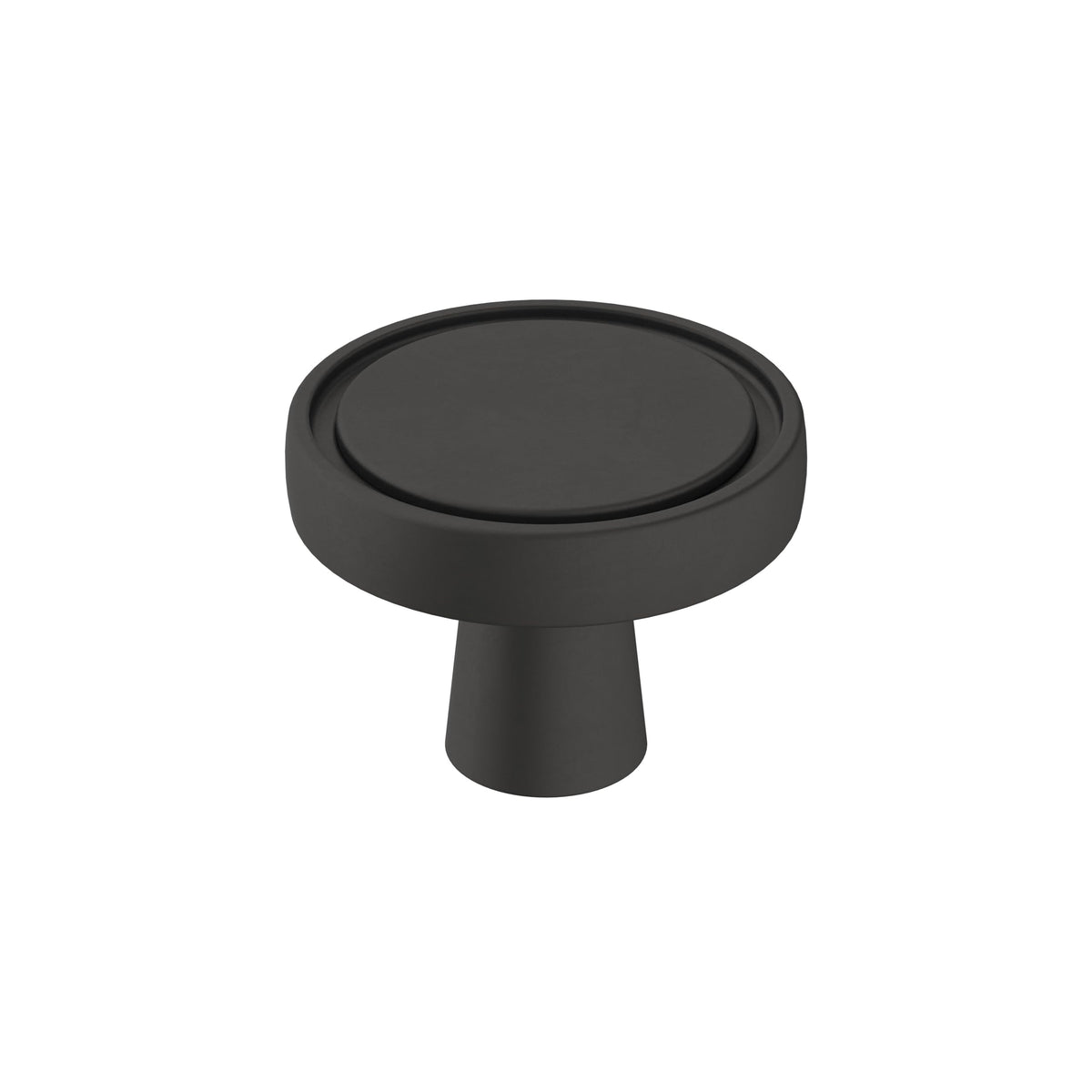 Amerock Cabinet Knob Matte Black 1-3/8 inch (35 mm) Diameter Destine 1 Pack Drawer Knob Cabinet Hardware