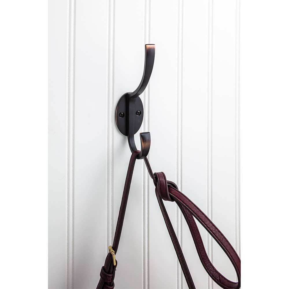 Elements YD55-587PC 5-7/8" Polished Chrome Flared Transitional Double Prong Wall Mounted Hook