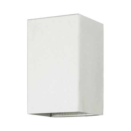 Livex Lighting 24671-91 Derby - 1 Light Small Outdoor ADA Wall Sconce in Urban Style-7 Inches Tall and 4.25 Inches Wide, Finish Color: Brushed Nickel
