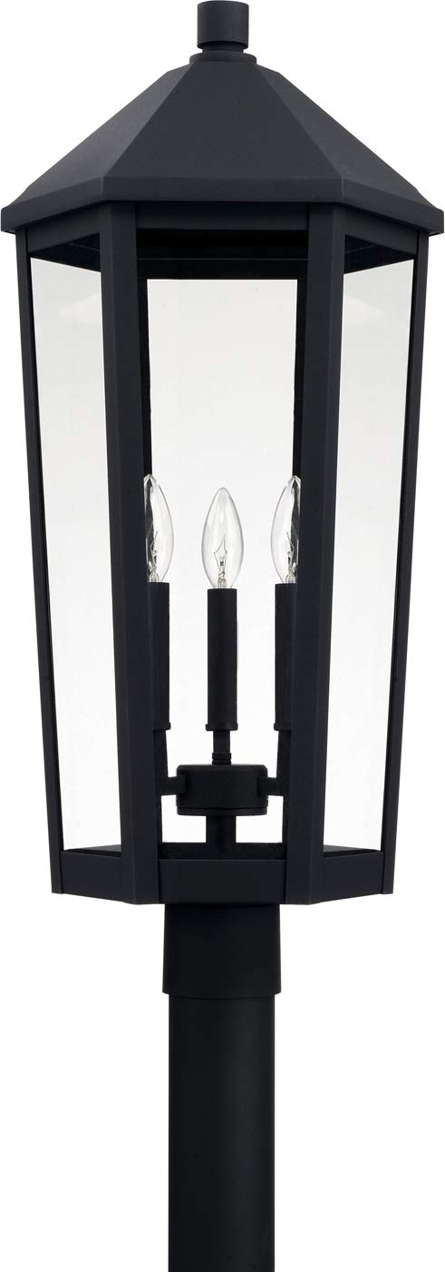 Capital Lighting 926934BK Ellsworth 3 Light Outdoor Post Lantern Black