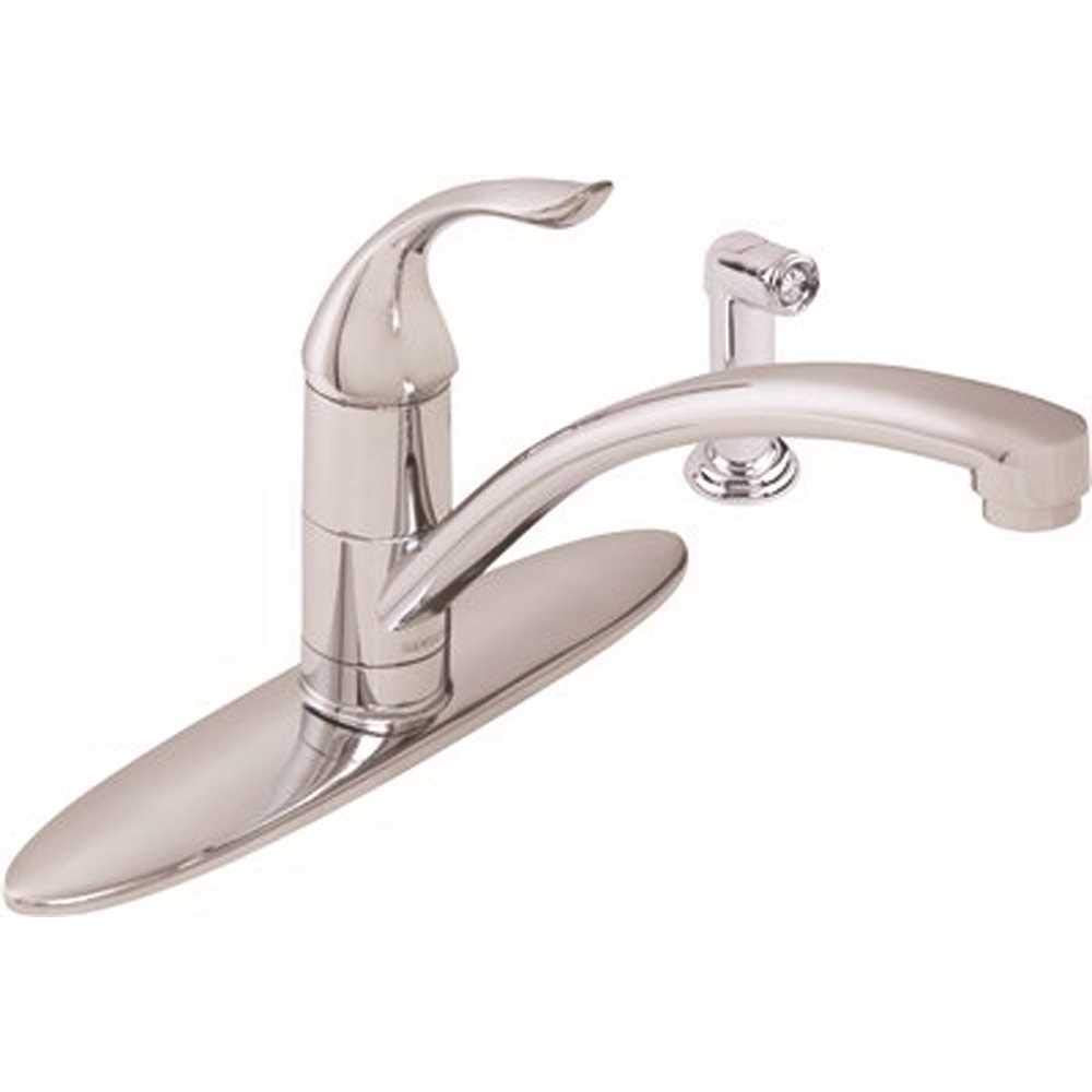 Gerber G0040012 Chrome Viper Single Handle Kitchen Faucet W/ Spray & Deck Plate 1.7...