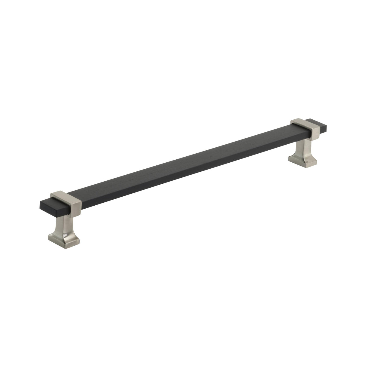 Amerock Cabinet Pull Brushed Matte Black/Satin Nickel 8-13/16 inch (224 mm) Center to Center Overton 1 Pack Drawer Pull Drawer Handle Cabinet Hardware
