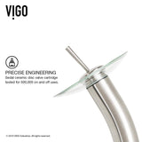 VIGO Waterfall 11.5 inch H Single Hole Single Handle Bathroom Faucet in Brushed Nickel - Vessel Sink Faucet VG03002BN