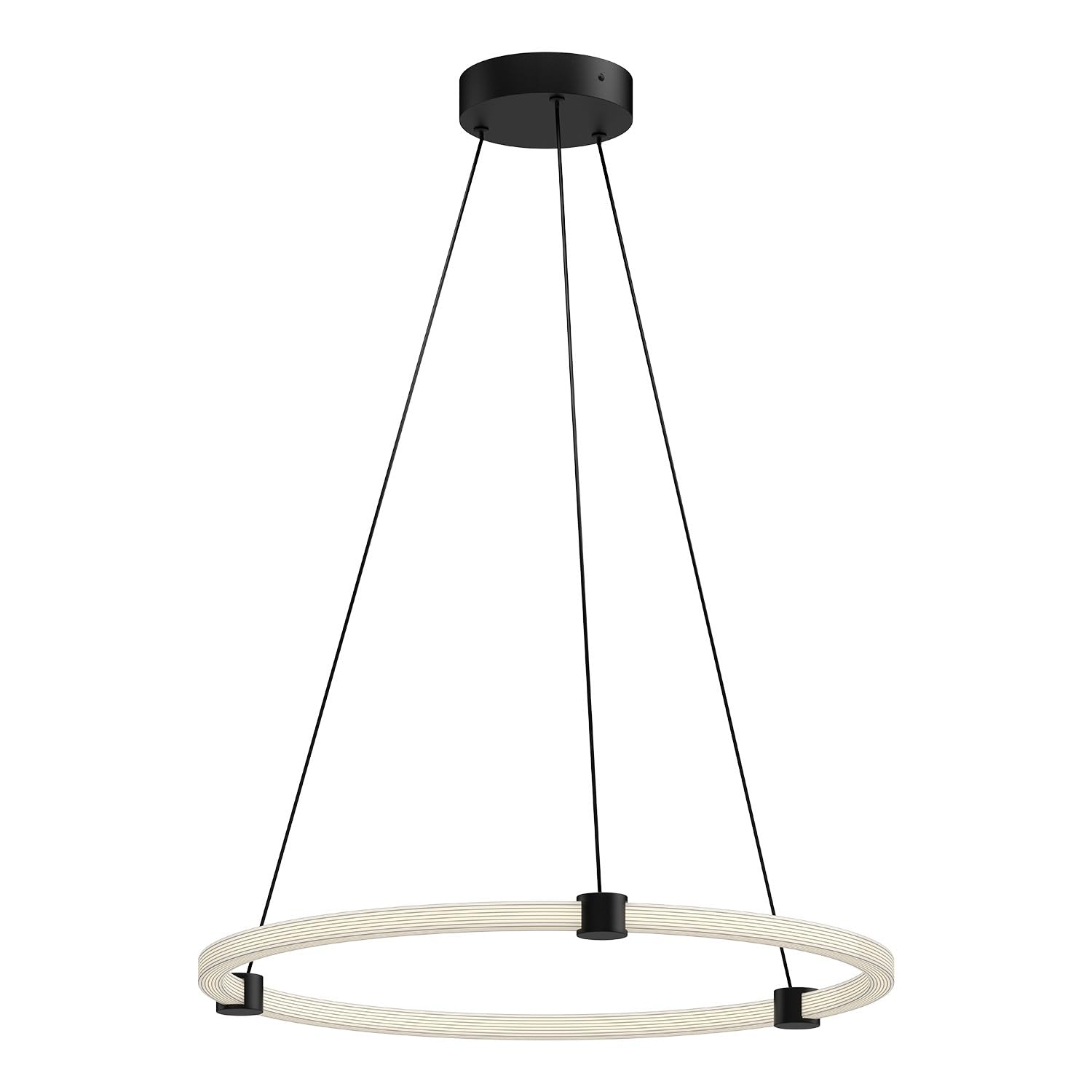Kuzco PD24724-BK BRUNI 24" PENDANT TEXTURED BLACK 120" WIRE 120V TRIAC/ELV LED 3000K 90CRI 31W