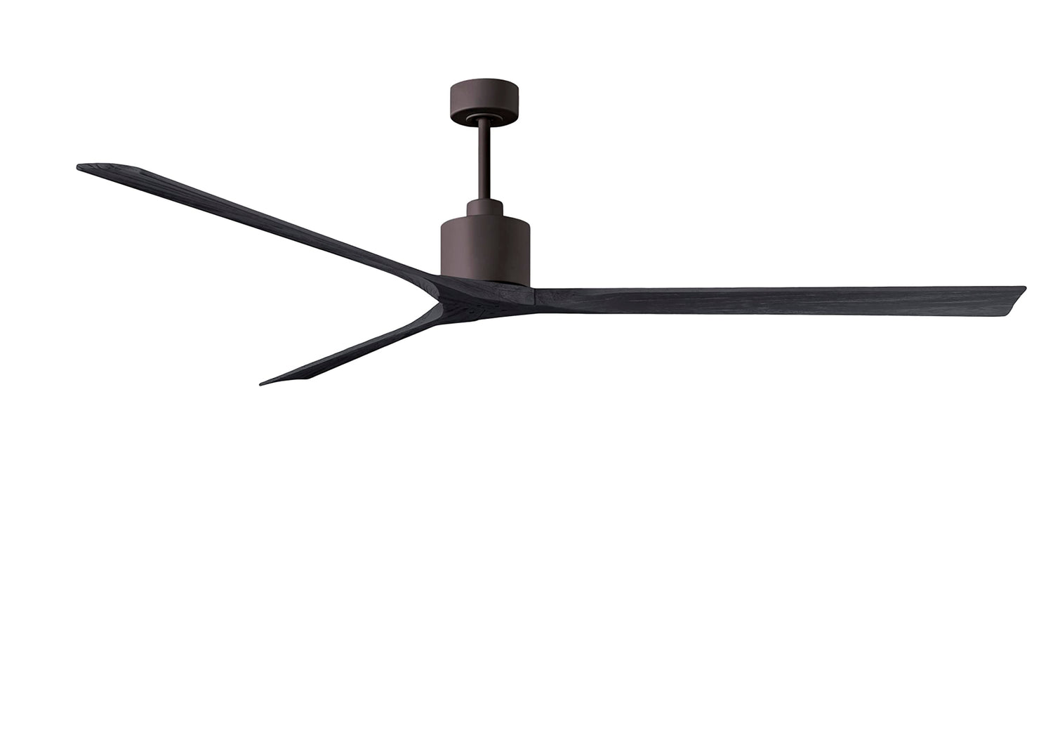Matthews Fan NKXL-TB-BK-90 Nan XL 6-speed ceiling fan in Matte White finish with 90” solid matte black wood blades