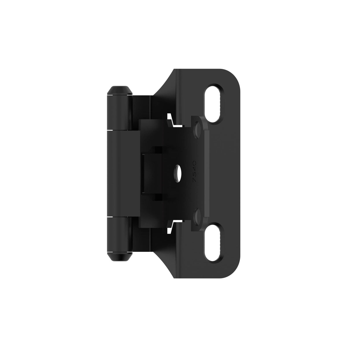 Amerock BPR7566FB Cabinet Hinge 1/4 in (6 mm) Overlay Self Closing Partial Wrap Matte Black Kitchen Cabinet Door Hinge 1 Pair/2 Pack Functional Hardware
