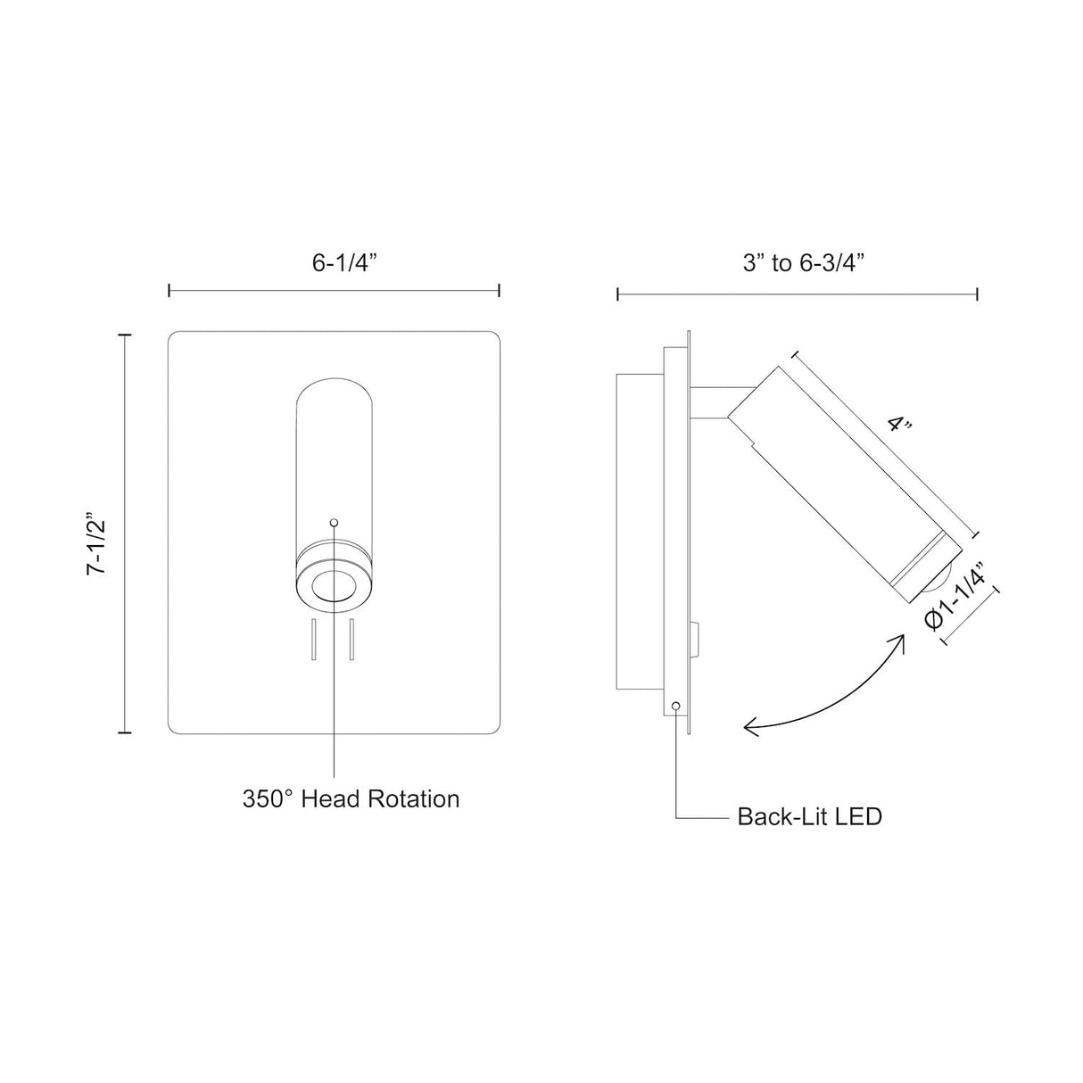 Kuzco WS16806-WH DORCHESTER 6" WS White 120V Non-Dimming LED 3000K 80CRI 12W