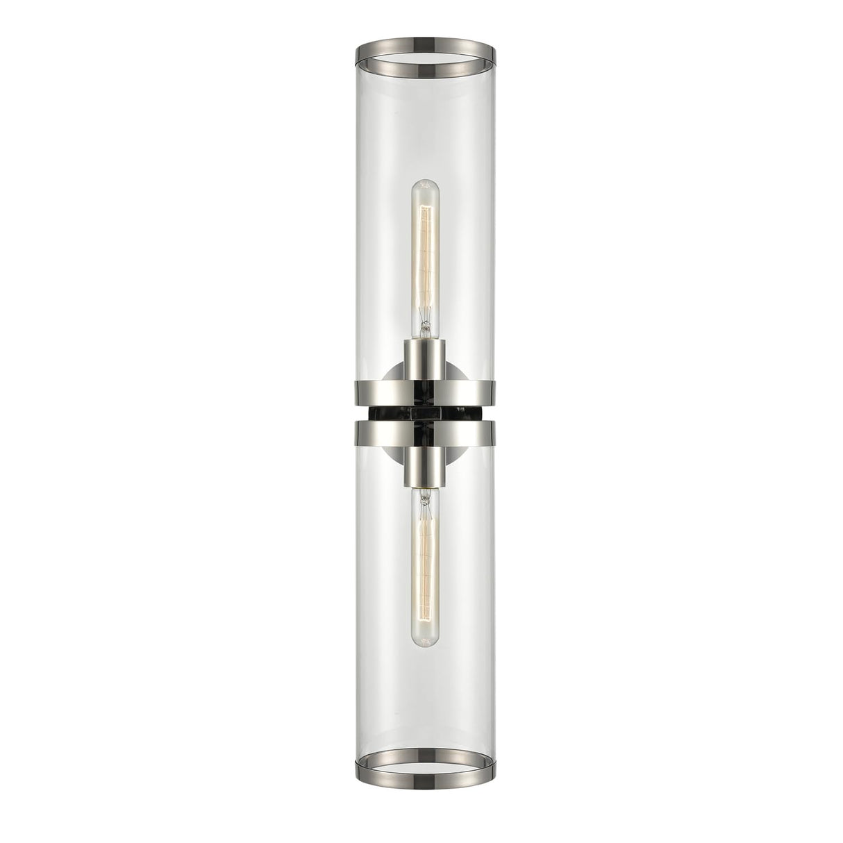 Alora WV311602PNCG REVOLVE II WALL VANITY 2 LIGHT POLISHED NICKEL CLEAR GLASS