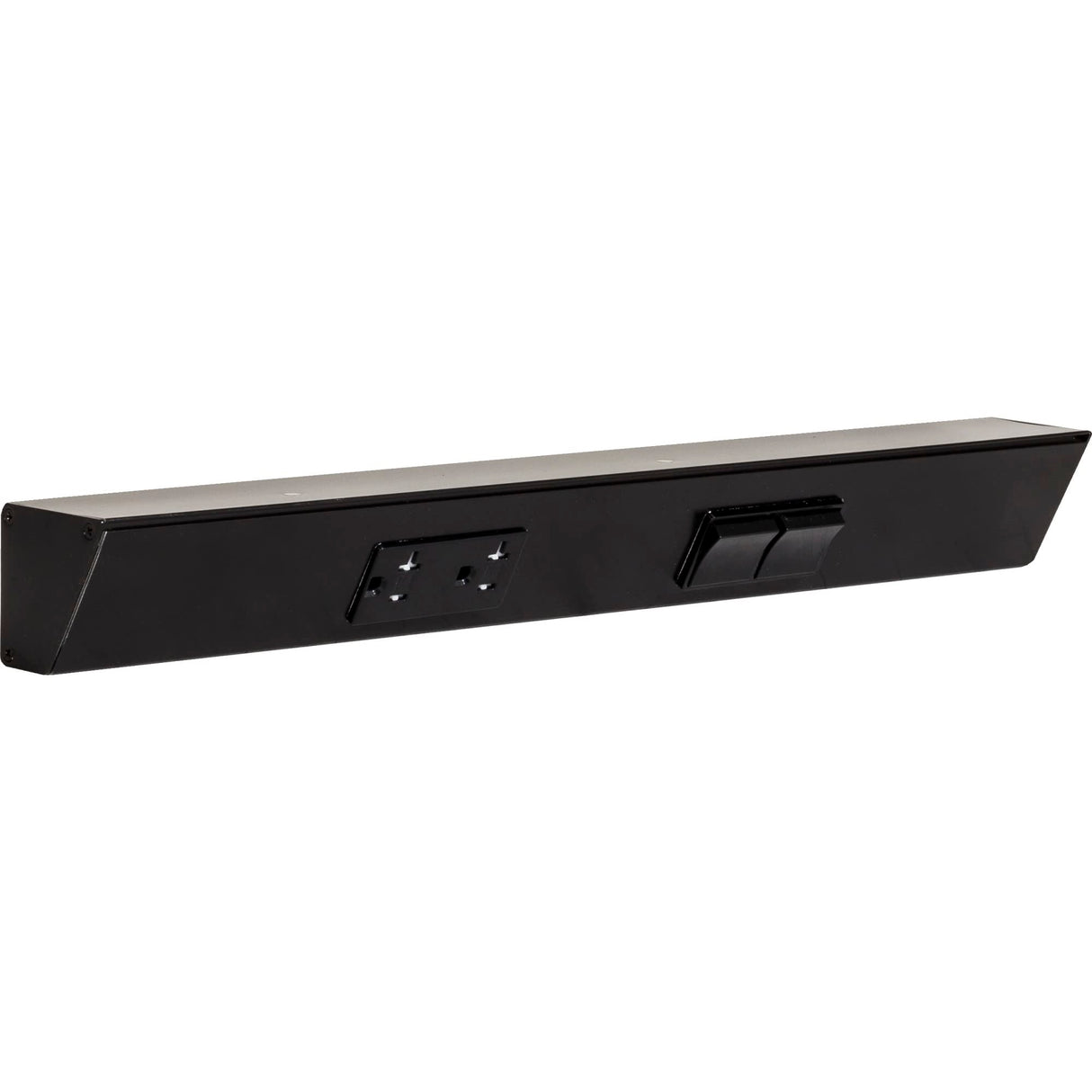 Task Lighting TRS18-2B-BK-RS 18" TR Switch Series Angle Power Strip, Right Switches, Black Finish, Black Switches and Receptacles