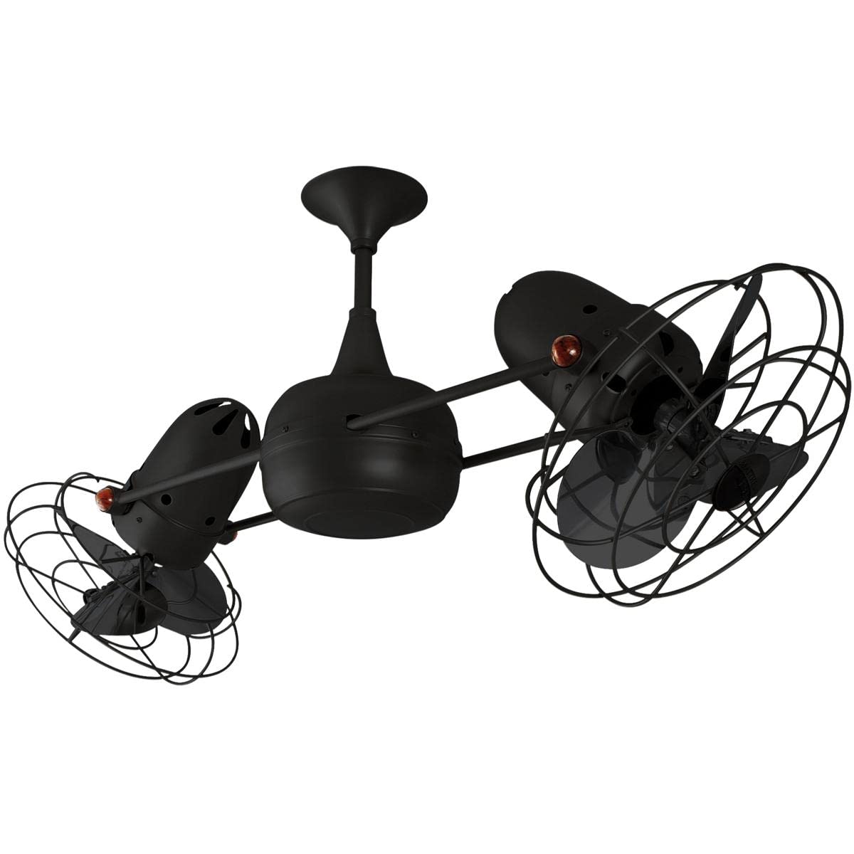 Matthews Fan DD-BK-MTL Duplo Dinamico 360” rotational dual head ceiling fan in Matte Black finish with Metal blades.