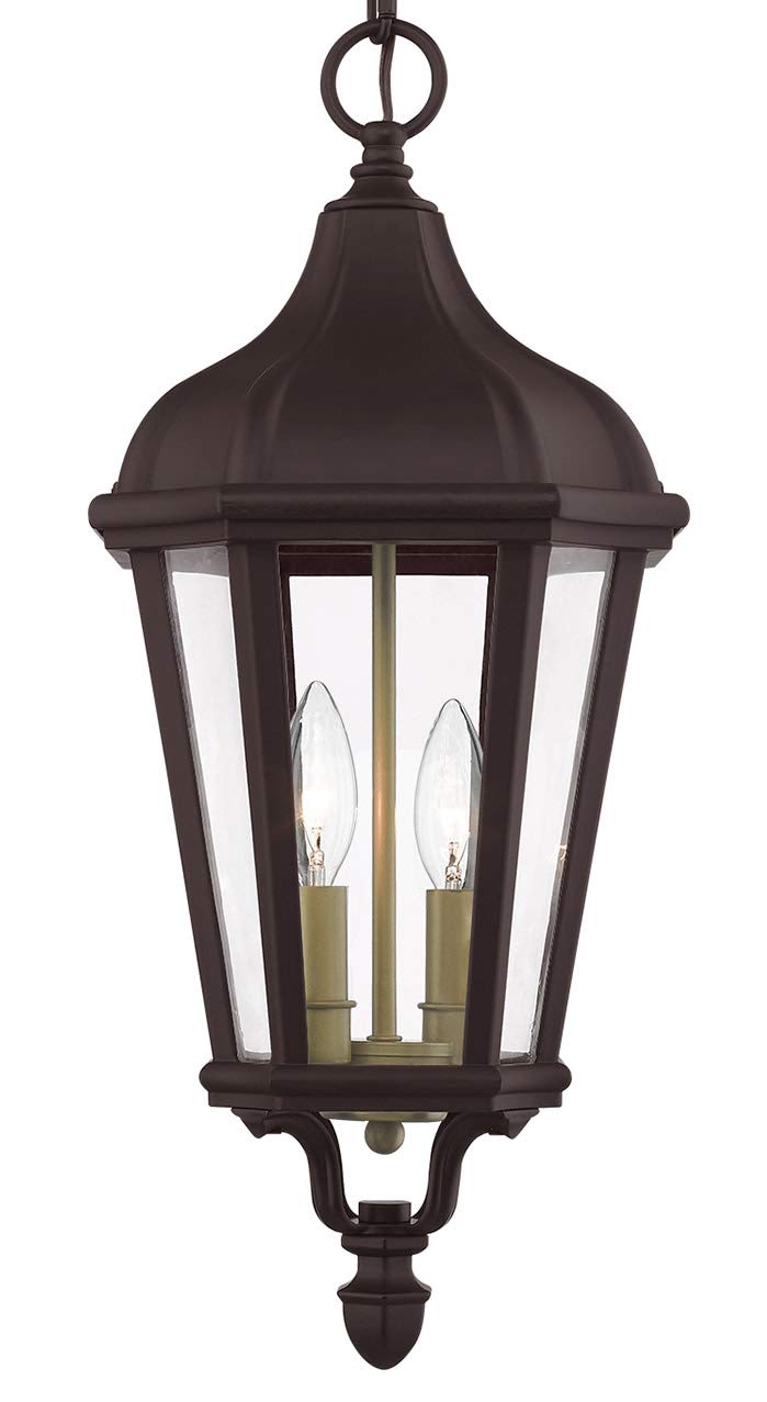 Livex Lighting 2 Light BZ Outdoor Pendant Lantern, Bronze