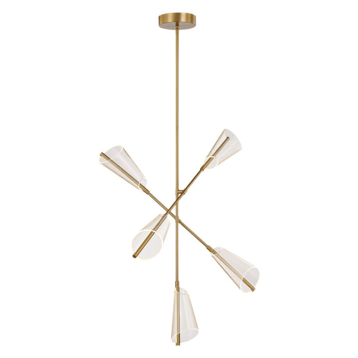 Kuzco CH62737-BG/LG MULBERRY 37" CH BRUSHED GOLD LIGHT GUIDE  67W LED 90 3000K DC LED