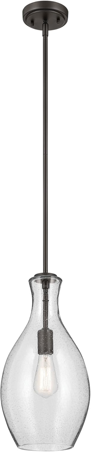 Kichler Lighting Everly 17.75" 1 Light Hour Glass Pendant Clear Glass Olde Bronze 42047OZ