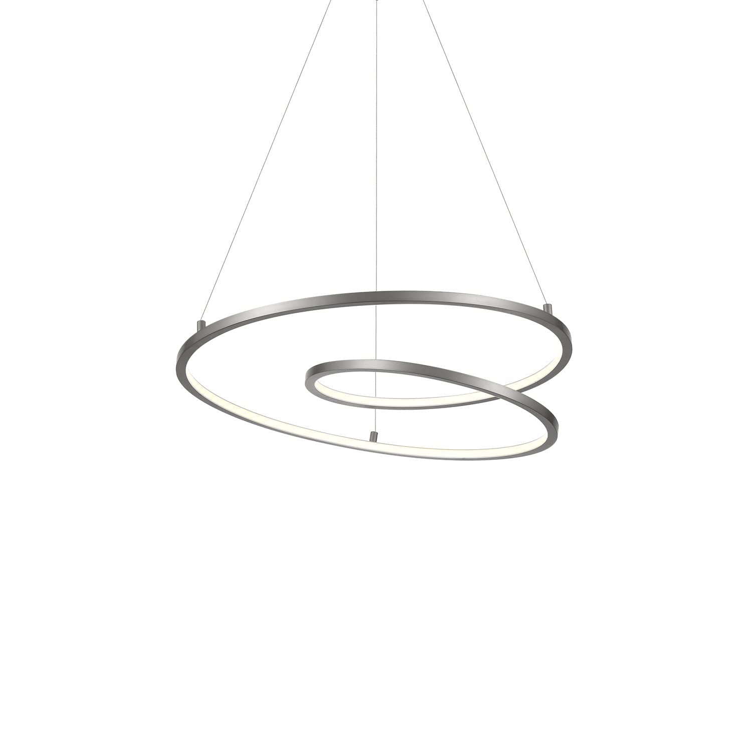 Kuzco PD11119-AS TWIST 19" PD Antique Silver 120V TRIAC/ELV LED 3000K 90CRI 28W