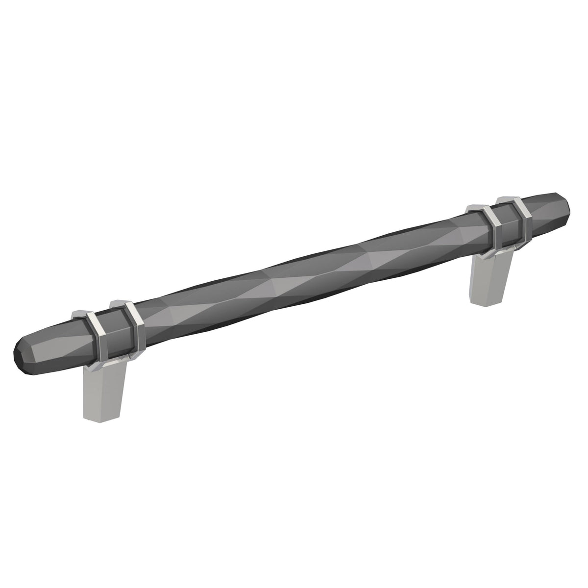 Amerock Cabinet Pull Black Chrome/Polished Chrome 6-5/16 inch (160 mm) Center-to-Center London 1 Pack Drawer Pull Drawer Handle Cabinet Hardware