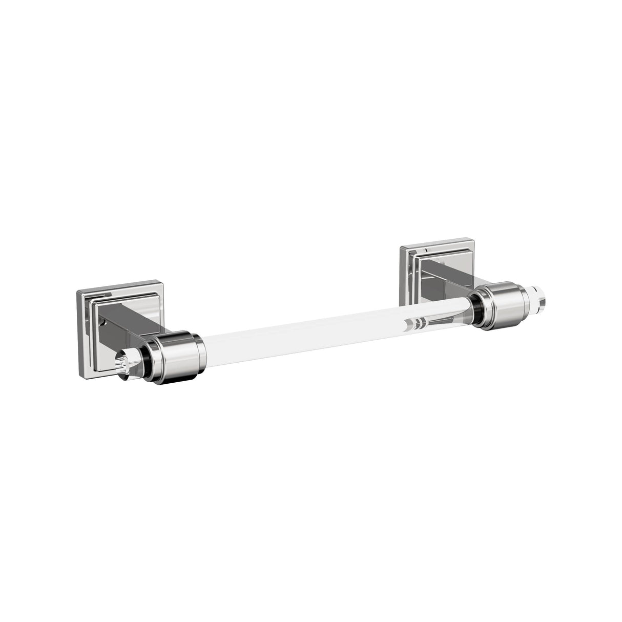 Amerock BH36065C26 Clear/Chrome Towel Bar 8 in. (203 mm) Towel Rack Glacio Bathroom Towel Holder Bathroom Hardware Bath Accessories