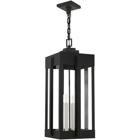 Livex Lighting 27720-04 Lexington - 4 Light Outdoor Pendant Lantern, Black Finish with Clear Glass