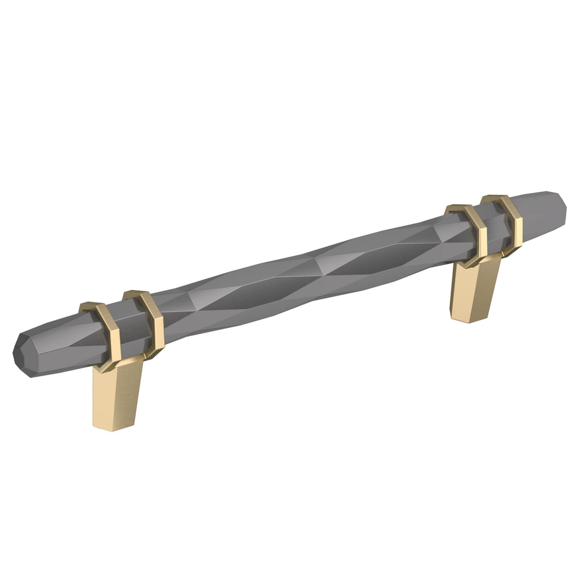 Amerock Cabinet Pull Black Chrome/Golden Champagne 5-1/16 inch (128 mm) Center-to-Center London 1 Pack Drawer Pull Drawer Handle Cabinet Hardware