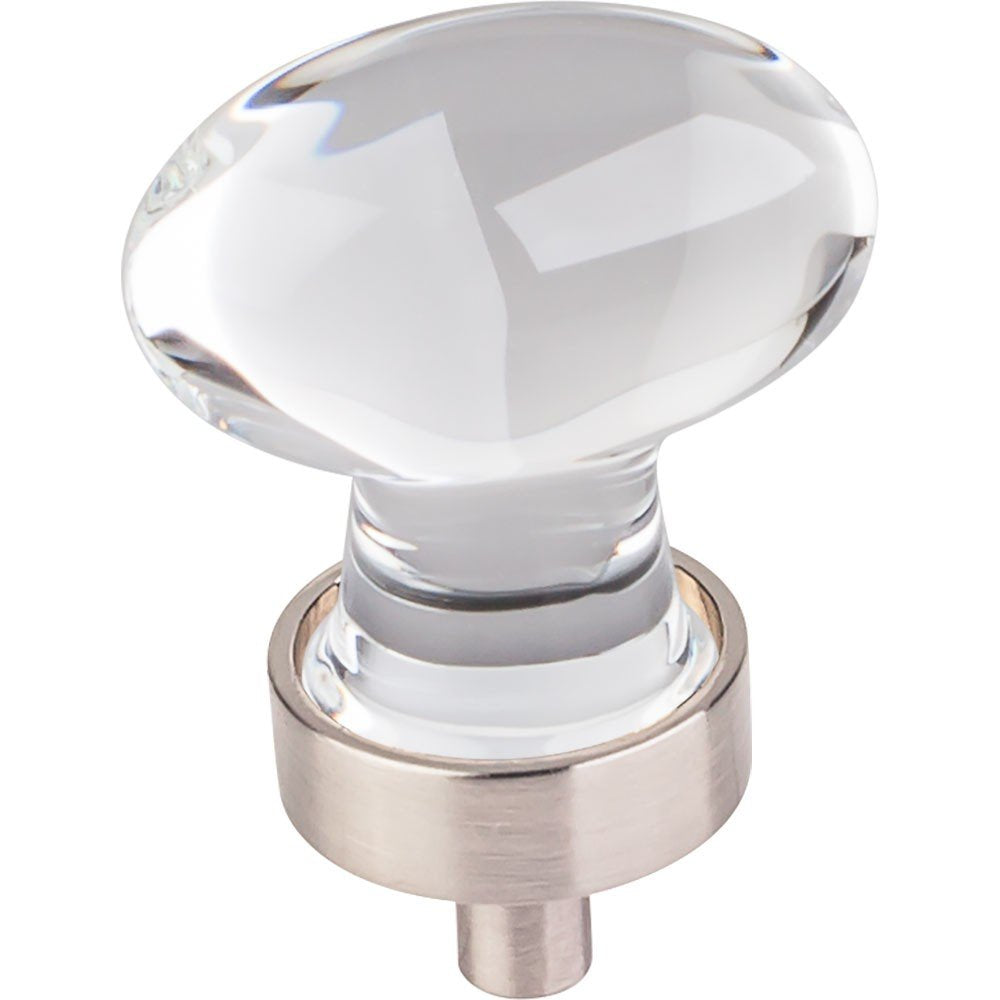 Jeffrey Alexander G110SN 1-1/4" Overall Length Satin Nickel Football Glass Harlow Cabinet Knob