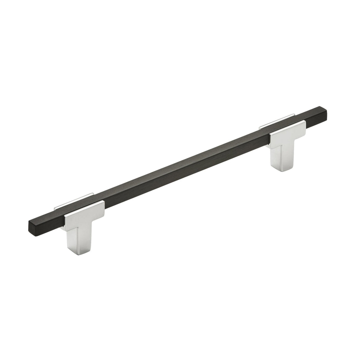 Amerock Cabinet Pull Polished Chrome/Brushed Matte Black 6-5/16 inch (160 mm) Center to Center Urbanite 1 Pack Drawer Pull Drawer Handle Cabinet Hardware
