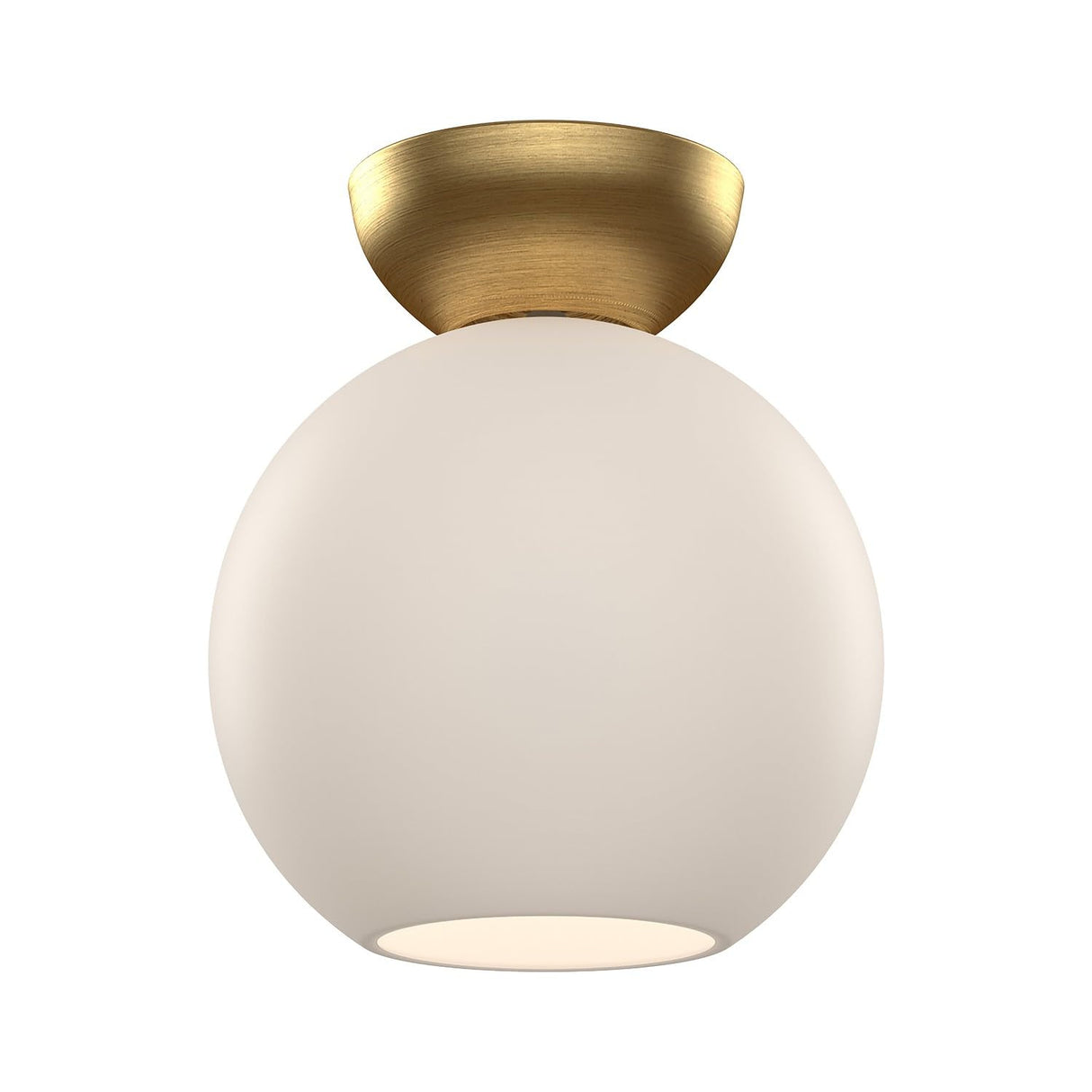 Kuzco SF59708-BG/OP ARCADIA 8" SEMI-FLUSH BRUSHED GOLD OPAL GLASS E26 60W