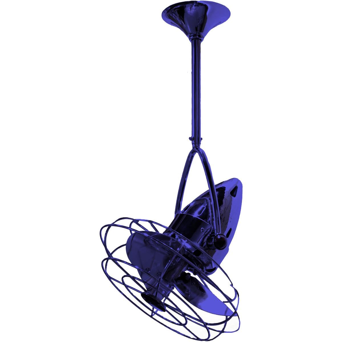 Matthews Fan JD-BLUE-MTL Jarold Direcional ceiling fan in Safira (Blue) finish with metal blades.